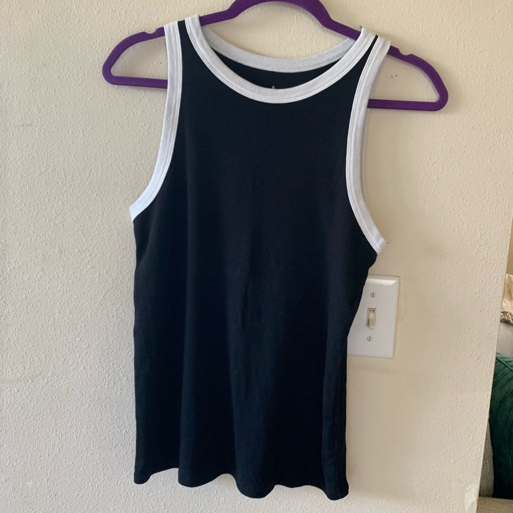 a new day Black and White Tank Top